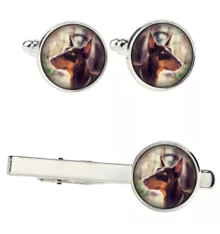 Dobermann, Dobermann Pinscher - Boutons de manchette et cravate avec votre photo, accessoire de costume, bijoux pour hommes de la marque Art-Dog.