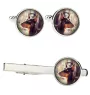 Dobermann Ärmelknöpfe und Krawatte mit Ihrem Foto, Anzugaccessoire, Herrenschmuck der Marke Art-Dog