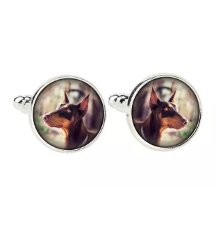 Dobermann, Doberman Pinscher, Dobie - cufflinks and tie with your photo, a suit decoration, men's jewelry from the Art-Dog brand.