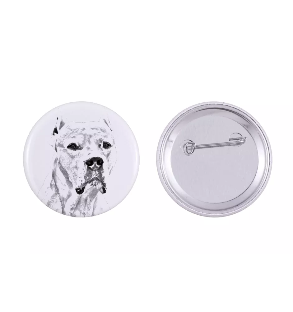 Dogue argentin, Dogo argentino - badge avec votre chien, ajoutez votre propre photo, marque Art-Dog