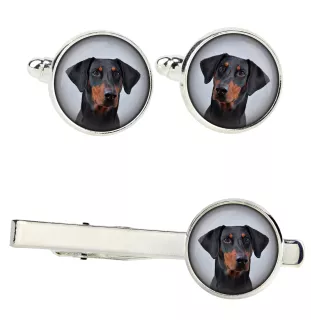 Dobermann II Ärmelknöpfe und Krawatte mit Ihrem Foto, Anzugaccessoire, Herrenschmuck der Marke Art-Dog