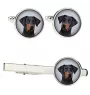 Dobermann II Ärmelknöpfe und Krawatte mit Ihrem Foto, Anzugaccessoire, Herrenschmuck der Marke Art-Dog