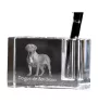 Dogue de Bordeaux, French Mastiff, Bordeauxdog - Pen stand, crystal organiser with dog photo, unique desk decoration by Art-Dog brand