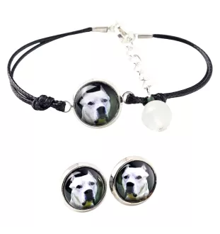 Argentinische Dogge, Dogo Argentino - Schmuckset mit Ihrem Foto, Schmuckstück für Frauen, handgefertigtes Produkt, handgefertigtes Produkt mit Leidenschaft für die Marke Art-Dog.