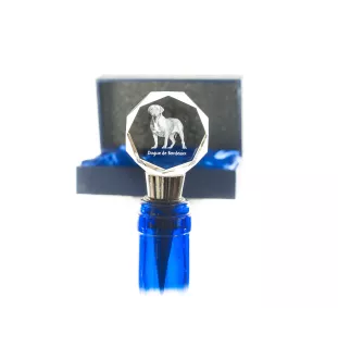 Bordeauxdogge, Dogue de Bordeaux - Flaschenverschluss, Weinverschluss aus Kristall mit Foto, personalisiertes Geschenk für Barkeeper der Marke Art-Dog