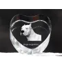 Dogue argentin, Dogo argentino - une photo de chien dans un cristal, un cœur en cristal, un cadre photo exceptionnel de la marque Art-Dog
