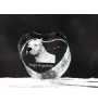 Dogue argentin, Dogo argentino - une photo de chien dans un cristal, un cœur en cristal, un cadre photo exceptionnel de la marque Art-Dog