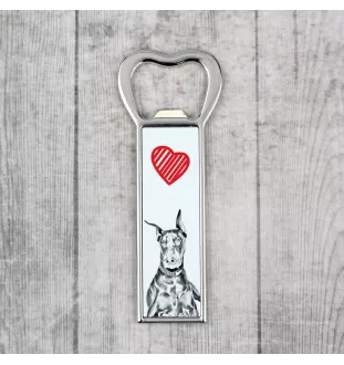 Dobermann, Doberman Pinscher, Dobie I - bottle opener with a dog, personalized fridge opener, unique gift for a man by Art-Dog brand