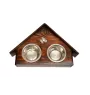 Dogo Argentino - wooden stand with bowls for a dog, decorative dog bowls, a gift for adopting a dog from the Art-Dog brand