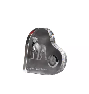 Dog z Bordeaux zegar w kształcie serca z psem Art-Dog