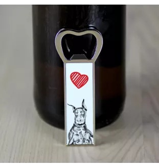 Dobermann, Doberman Pinscher, Dobie I - bottle opener with a dog, personalized fridge opener, unique gift for a man by Art-Dog brand