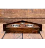 Dogo Argentino - wooden stand with bowls for a dog, decorative dog bowls, a gift for adopting a dog from the Art-Dog brand