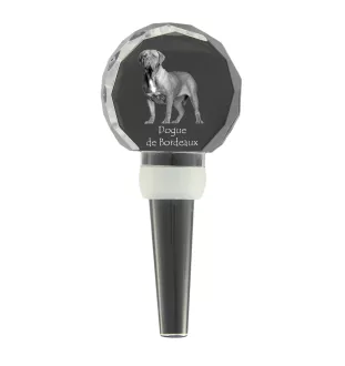 Dogue de Bordeaux - Bouchon de bouteille en cristal, bouchon de vin unique avec photo, cadeau personnalisé pour sommelier par la marque Art-Dog