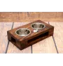 Dogo Argentino - wooden stand with bowls for a dog, steel dog bowls, a gift for adopting a dog from the Art-Dog brand