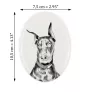 Dobermann, Doberman Pinscher, Dobie I - commemorative plaque with a photo of a dog, tombstone with a print, personalized oval plaque from the Art-Dog brand