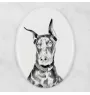 Dobermann, Dobermann Pinscher I - une plaque commémorative avec une photo de chien, une plaque funéraire avec une impression, une plaque ovale personnalisée de la marque Art-Dog