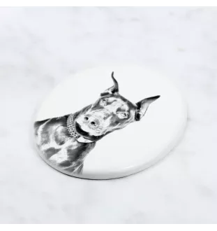 Dobermann, Dobermann Pinscher I - une plaque commémorative avec une photo de chien, une plaque funéraire avec une impression, une plaque ovale personnalisée de la marque Art-Dog