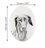 Dobermann - Gedenktafel mit einem Foto eines Hundes, Grabplatte mit Druck, personalisierte ovale Platte der Marke Art-Dog