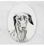Dobermann - Gedenktafel mit einem Foto eines Hundes, Grabplatte mit Druck, personalisierte ovale Platte der Marke Art-Dog