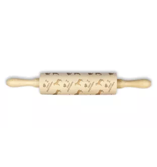 Dogo Argentino - rolling pin for dough with a dog, patterned rolling pin for ceramics, a gift for a cook from the Art-Dog brand
