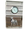 Bordeauxdogge, Dogue de Bordeaux - Glasuhr mit Foto, Foto eines Hundes im Kristall, personalisierte Tischuhr für das Büro der Marke Art-Dog