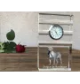Dogue de Bordeaux, French Mastiff, Bordeauxdog - glass clock with a photo, photo of a dog in crystal, personalized standing office clock by Art-Dog brand