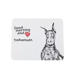 Dobermann I - Mauspad mit Druck, personalisiertes Mauspad mit Hund, einzigartiges Gadget für Büroangestellte von Art-Dog.