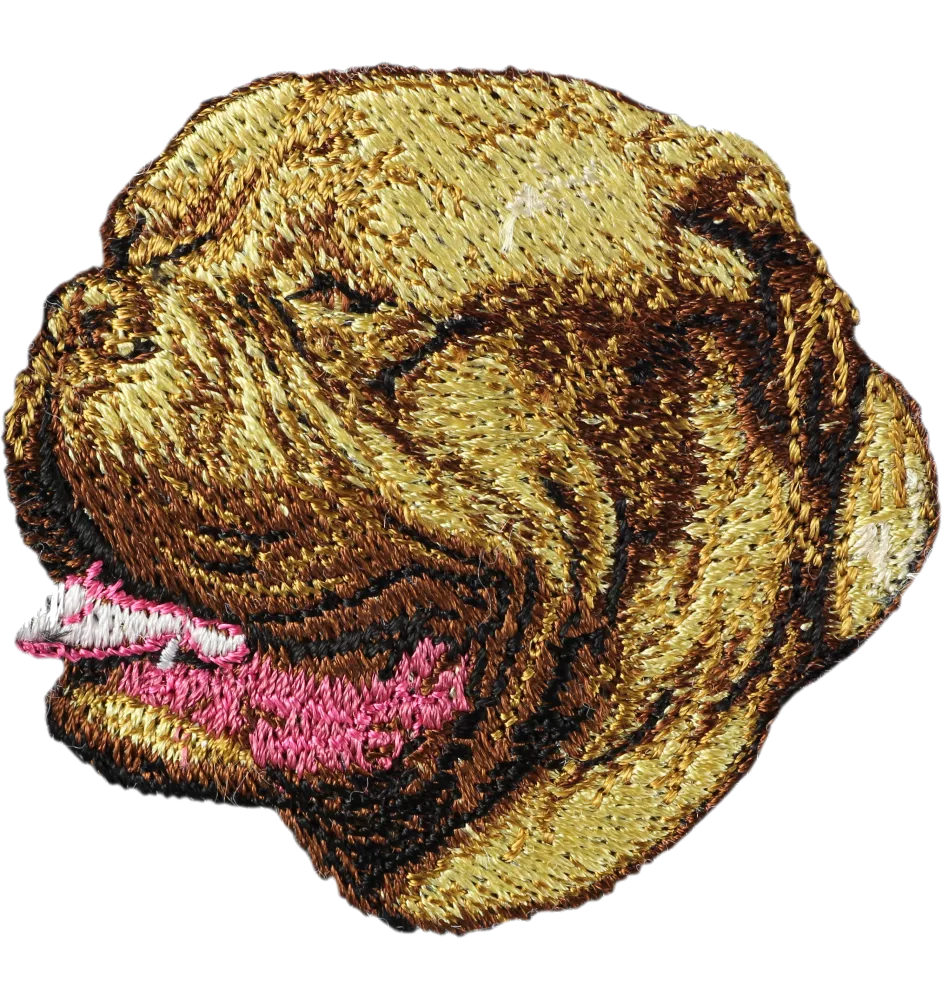 Dogue de Bordeaux, French Mastiff, Bordeauxdog - dog-shaped patch, embroidered patch, unique decoration for Art-Dog backpack