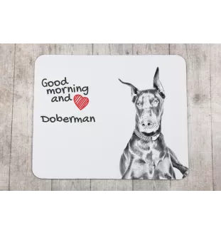 Dobermann, Doberman Pinscher, Dobie I - mouse pad with print, personalized dog-themed mouse pad, unique gadget for an office worker by Art-Dog brand