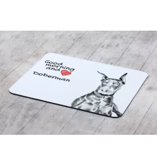 Dobermann I - Mauspad mit Druck, personalisiertes Mauspad mit Hund, einzigartiges Gadget für Büroangestellte von Art-Dog.