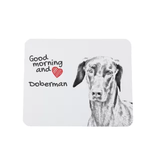 Dobermann, Doberman Pinscher, Dobie - mouse pad with print, personalized dog-themed mouse pad, unique gadget for an office worker by Art-Dog brand