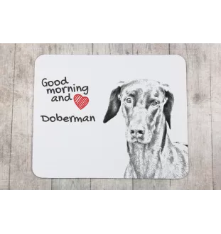 Dobermann - Mauspad mit Druck, personalisiertes Mauspad mit Hund, einzigartiges Gadget für Büroangestellte von Art-Dog.