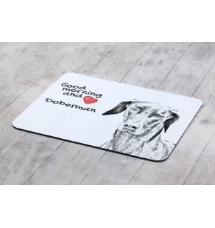 Dobermann - Mauspad mit Druck, personalisiertes Mauspad mit Hund, einzigartiges Gadget für Büroangestellte von Art-Dog.