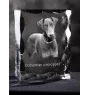 Dobermann, Doberman Pinscher, Dobie I - crystal with a picture of a dog, glass statuette with a picture, unique frame with a picture from Art-Dog brand
