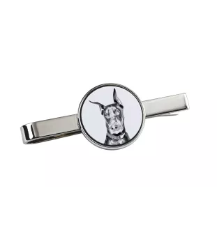 Dobermann, Doberman Pinscher, Dobie I - tie clip with a dog, personalized tie clip, a unique gift for a man from the Art-Dog brand