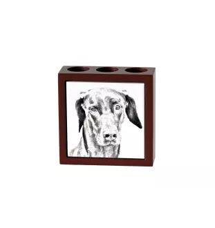 Dobermann, Dobermann Pinscher - porte-stylo avec chien, organiseur de bureau avec impression, décoration de bureau personnalisée de la marque Art-Dog