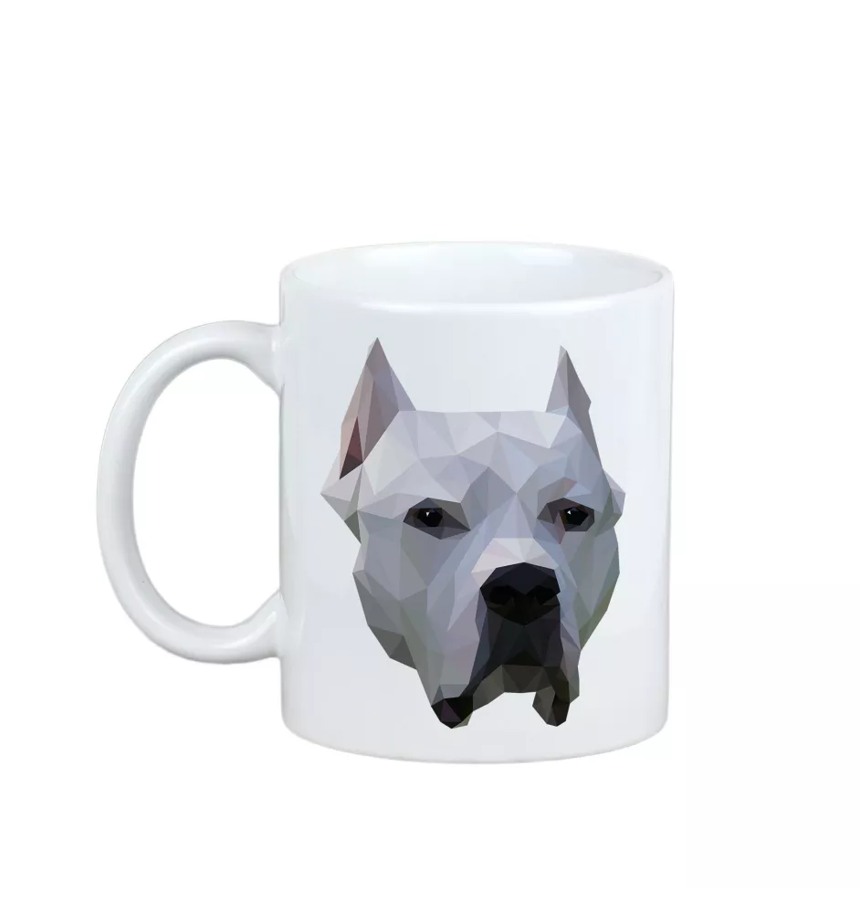 Argentinische Dogge, Dogo Argentino - Becher mit einem Bild und dem Schriftzug geometrischer Hund Art-Dog