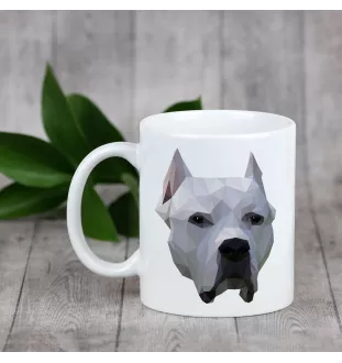 Argentinische Dogge, Dogo Argentino - Becher mit einem Bild und dem Schriftzug geometrischer Hund Art-Dog