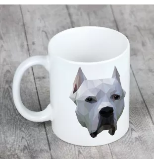 Argentinische Dogge, Dogo Argentino - Becher mit einem Bild und dem Schriftzug geometrischer Hund Art-Dog