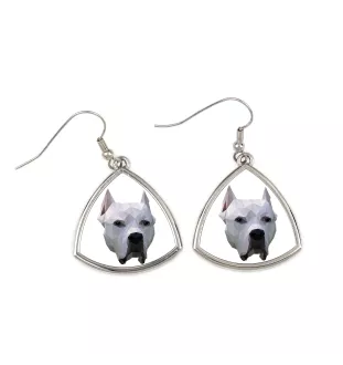 Dogo Argentino - earrings with a picture and the inscription geometric dog Art-Dog