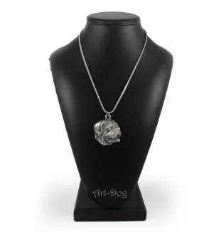 Dogue de Bordeaux I - un collier avec un chien, un pendentif de chien sur une chaîne en argent, un bijou unique de la marque Art-Dog