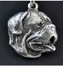 Dogue de Bordeaux I - un collier avec un chien, un pendentif de chien sur une chaîne en argent, un bijou unique de la marque Art-Dog