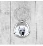 Dogo Argentino - geometric keychain with a photo and the inscription Art-Dog