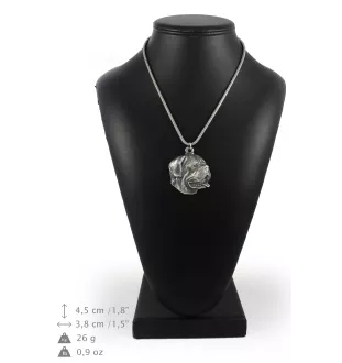 Dogue de Bordeaux I - un collier avec un chien, un pendentif de chien sur une chaîne en argent, un bijou unique de la marque Art-Dog