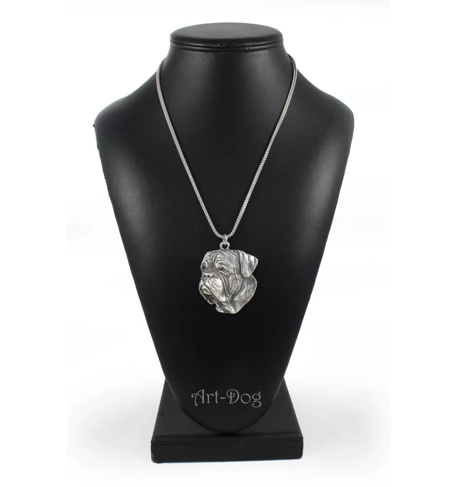Dog z Bordeaux posrebrzany naszyjnik na łańcuszki Art-Dog