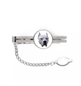 Dogue argentin, Dogo argentino - épingle de cravate géométrique avec photo et inscription Art-Dog