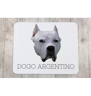 Dogue argentin, Dogo argentino - tapis de souris géométrique avec photo et inscription Art-Dog