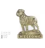 Bordeauxdogge, Dogue de Bordeaux - Türschild mit Hund, messingfarbenes Willkommensschild, einzigartiges Schild mit der Aufschrift Welcome von der Marke Art-Dog