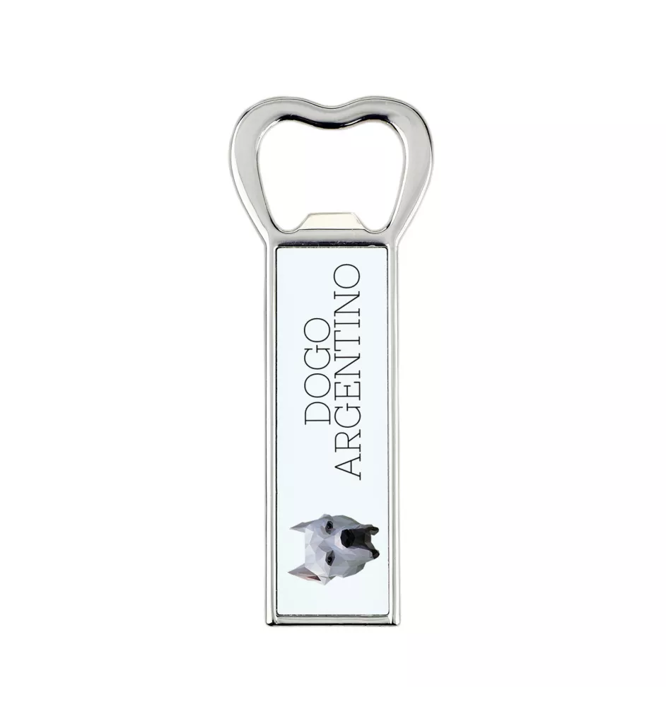 Dogo Argentino - bottle opener with a picture and inscription for beer by Art-Dog