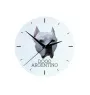Dogo Argentino - geometric wall clock with a picture and the brand name Art-Dog